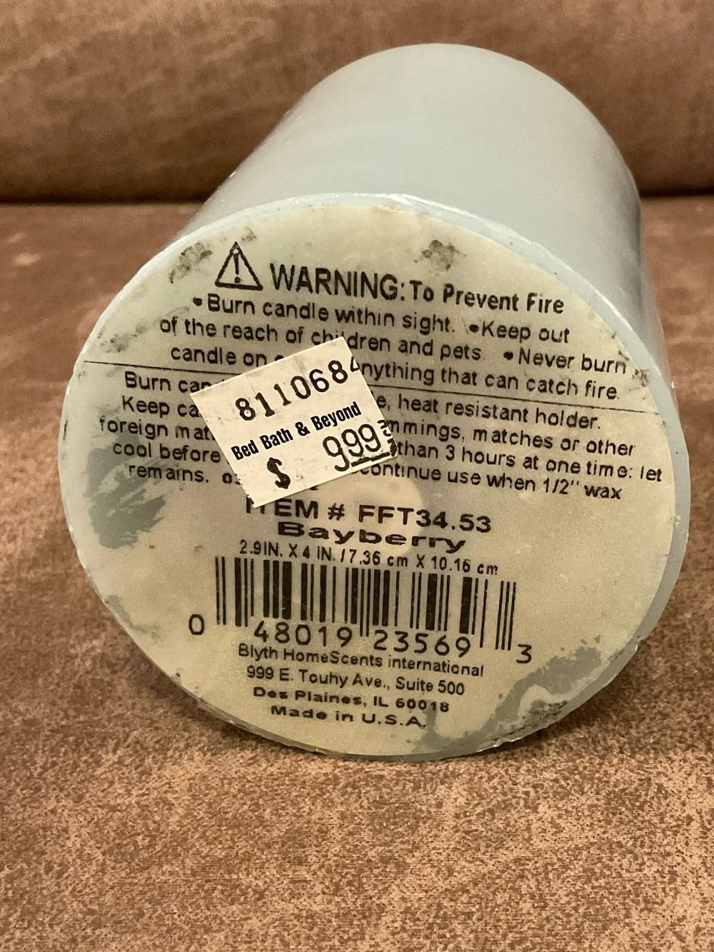 Bayberry Light Blue Candle